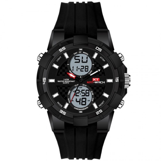 KAT-WACH KT711 Dual Display Digital Watch Fashion Multifunctional Men Chronograph Luminous Watch KAT-WACH KT711 Dual Display Digital Watch Fashion Multifunctional Men Chronograph Luminous Watch