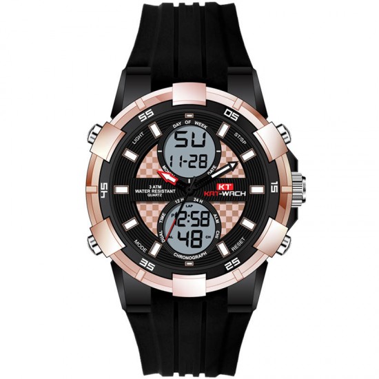 KAT-WACH KT711 Dual Display Digital Watch Fashion Multifunctional Men Chronograph Luminous Watch