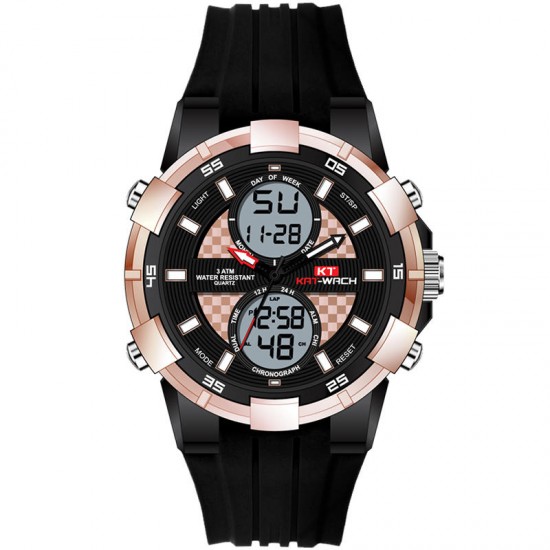 KAT-WACH KT711 Dual Display Digital Watch Fashion Multifunctional Men Chronograph Luminous Watch KAT-WACH KT711 Dual Display Digital Watch Fashion Multifunctional Men Chronograph Luminous Watch