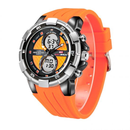 KAT-WACH KT711 Dual Display Digital Watch Fashion Multifunctional Men Chronograph Luminous Watch