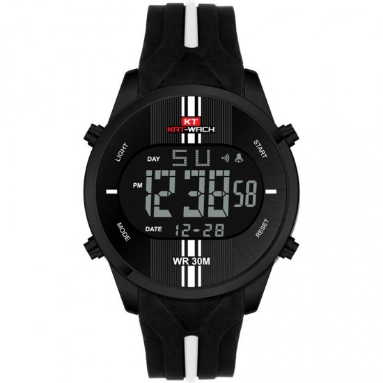 KAT-WACH KT716 Digital Watch Fashion Silicone Stopwatch Waterproof Watch Alarm Outdoor Sport Watch