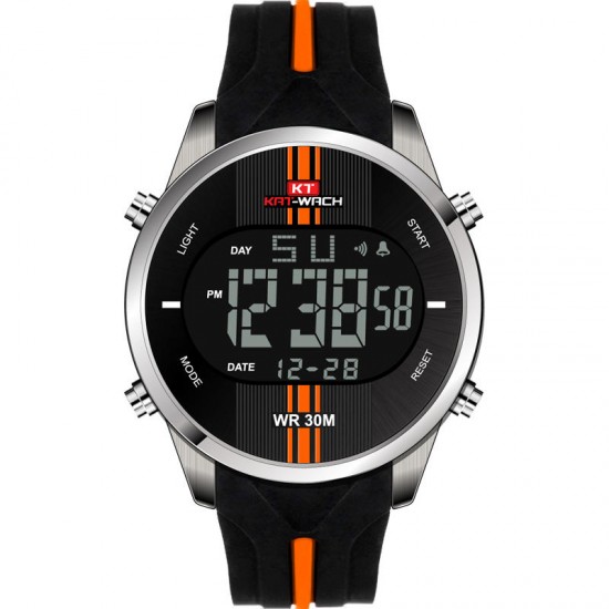 KAT-WACH KT716 Digital Watch Fashion Silicone Stopwatch Waterproof Watch Alarm Outdoor Sport Watch