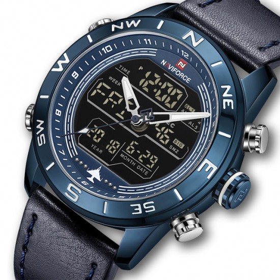 NAVIFORCE NF9144 Water Resistant LED Dual Display Watch Chronograph Digital Watch NAVIFORCE NF9144 Water Resistant LED Dual Display Watch Chronograph Digital Watch