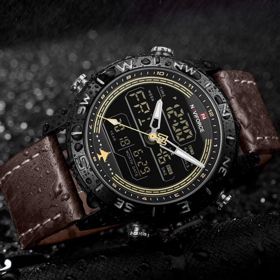 NAVIFORCE NF9144 Water Resistant LED Dual Display Watch Chronograph Digital Watch NAVIFORCE NF9144 Water Resistant LED Dual Display Watch Chronograph Digital Watch