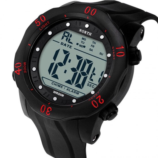 NORTH 2003 Men Watch Sport Stopwatch Alarm Silicone Strap Wrist Digital Watch NORTH 2003 Men Watch Sport Stopwatch Alarm Silicone Strap Wrist Digital Watch