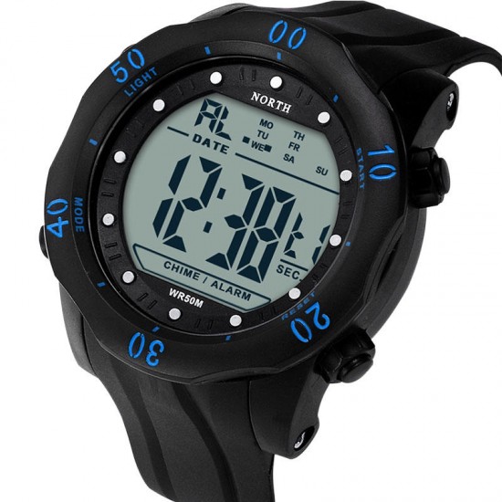 NORTH 2003 Men Watch Sport Stopwatch Alarm Silicone Strap Wrist Digital Watch NORTH 2003 Men Watch Sport Stopwatch Alarm Silicone Strap Wrist Digital Watch