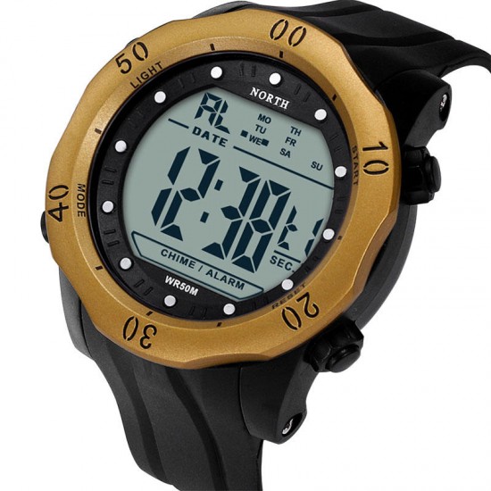 NORTH 2003 Men Watch Sport Stopwatch Alarm Silicone Strap Wrist Digital Watch