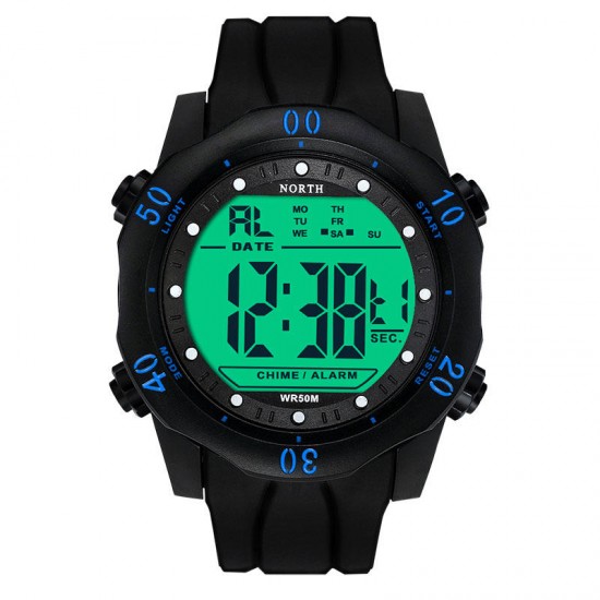 NORTH 2003 Men Watch Sport Stopwatch Alarm Silicone Strap Wrist Digital Watch NORTH 2003 Men Watch Sport Stopwatch Alarm Silicone Strap Wrist Digital Watch