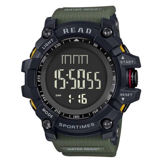 READ R90002 Digital Watch Multifunction Luminous Display Fashion Stopwatch Double Time Alarm Watch