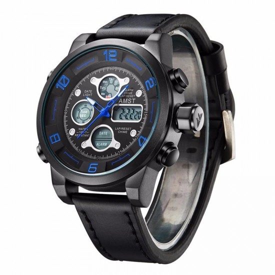 AMST AM3020 Waterproof Date Week Chime Alarm LED Men Student Military Outdoor Hiking Watch