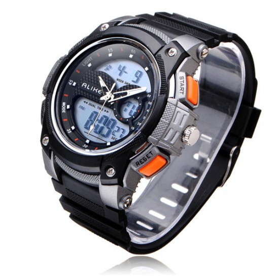 Alike AK1396 Sport Date Chronograph Alarm Black Men Wrist Watch