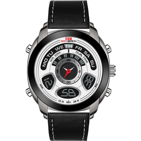 KAT-WACH KT713 Dual Display Digital Watch Fashion Men Chronograph Luminous Sport Watch