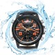 KAT-WACH KT715 Dual Display Digital Watch Large Numbers Leather Chronograph Men Outdoor Sport Watch