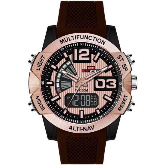 KAT-WACH KT718 Dual Display Digital Watch Chronograph Waterproof Silicone Strap Men Sport Watch KAT-WACH KT718 Dual Display Digital Watch Chronograph Waterproof Silicone Strap Men Sport Watch