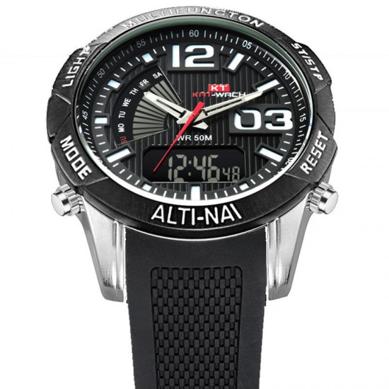 KAT-WACH KT718 Dual Display Digital Watch Chronograph Waterproof Silicone Strap Men Sport Watch KAT-WACH KT718 Dual Display Digital Watch Chronograph Waterproof Silicone Strap Men Sport Watch