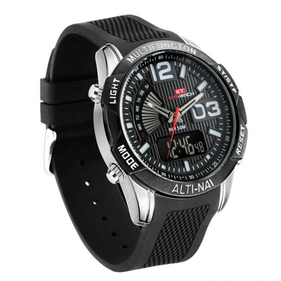KAT-WACH KT718 Dual Display Digital Watch Chronograph Waterproof Silicone Strap Men Sport Watch KAT-WACH KT718 Dual Display Digital Watch Chronograph Waterproof Silicone Strap Men Sport Watch