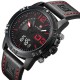 NAVIFORCE 9095 Fashion Sports Men Watch Casual Leather Band Sports Dual Movement Wristwatch