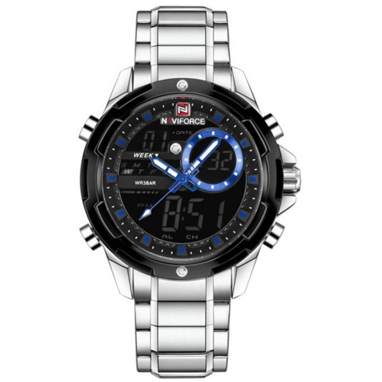 NAVIFORCE 9120 Male Dual Display Digital Watch Luminous Calendar Alarm Fashion Outdoor Watch