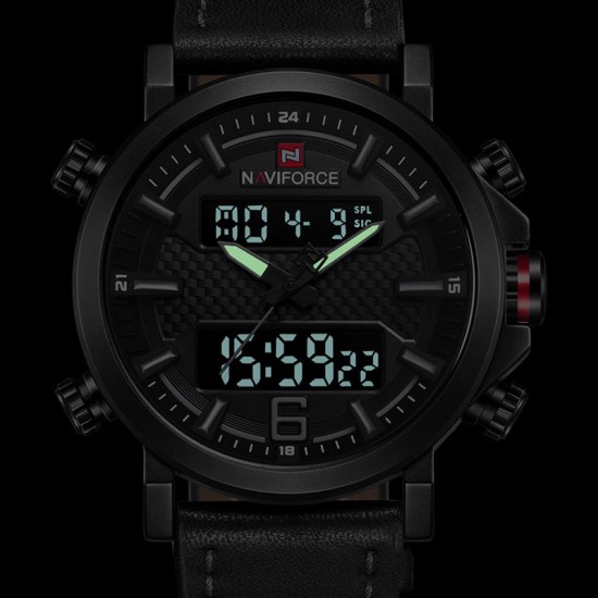 NAVIFORCE 9135 Dual Display Digital Watch Luminous Display Alarm Calendar Outdoor Sport Watch