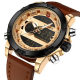 NAVIFORCE NF9097 Fashion Men Dual Display Watch Luxury Leather Strap Sport Watch