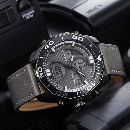 SINOBI 9730 Dual Display Digital Watch Fashion Leather Strap Men Luminous Display Sport Watch SINOBI 9730 Dual Display Digital Watch Fashion Leather Strap Men Luminous Display Sport Watch