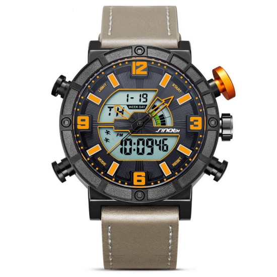 SINOBI 9733 Men Dual Display Digital Watch Fashion Sport Chronograph Alarm Luminous Display Watch