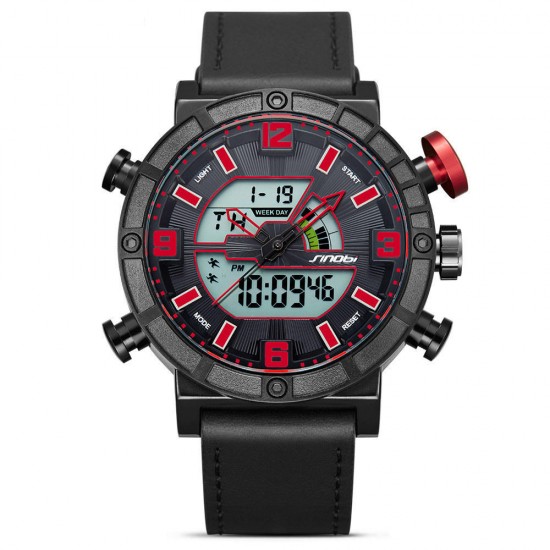 SINOBI 9733 Men Dual Display Digital Watch Fashion Sport Chronograph Alarm Luminous Display Watch