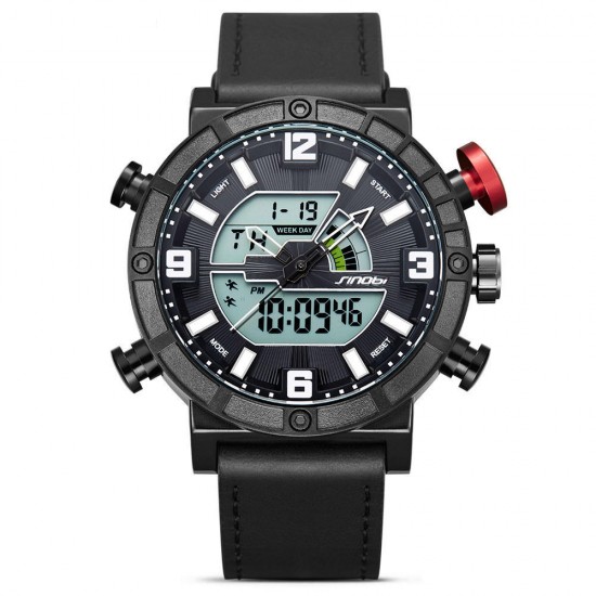 SINOBI 9733 Men Dual Display Digital Watch Fashion Sport Chronograph Alarm Luminous Display Watch