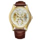 A3 Genuine Leather Strap Automatic Mechanical Watch Fashionable Transparent Case Men Watch