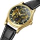 A3 Genuine Leather Strap Automatic Mechanical Watch Fashionable Transparent Case Men Watch