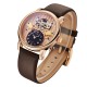 ANGELA BOS 9006 Retro Men Watches Auto Mechanical Watches Waterproof Leather Band Wrist Watches