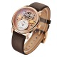 ANGELA BOS 9006 Retro Men Watches Auto Mechanical Watches Waterproof Leather Band Wrist Watches