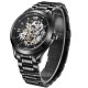 ANGELA BOS 9008 Mechanical Men Watch Automatic Pointer Black Dial Stainless Steel Watches