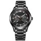 ANGELA BOS 9015 Mechanical Men Watch Black Carve Dial Self Wind Stainless Steel Luxury Wrist Watch