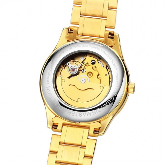 GUANQIN GJ16050 Luxury Men Mechanical Watch Gold Fine Steel Strap Automatic Wrist Watch