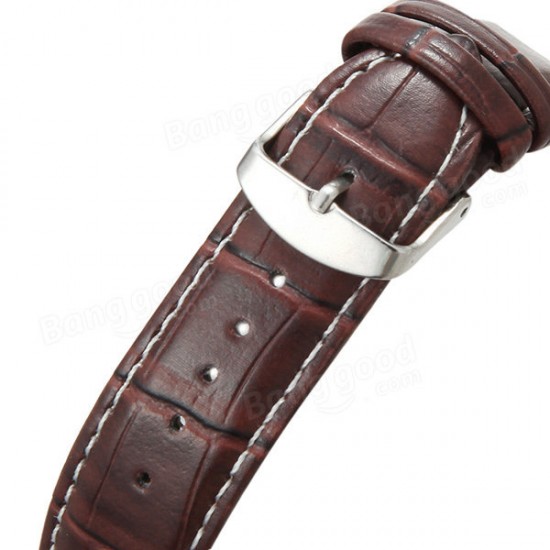 Gucamel CT02 Skeleton PU Leather Band Mechanical Men Watch
