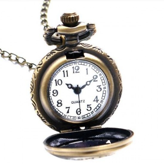 Alice In Wonderland Drink Me Rabbit Flower Key Pocket Watch