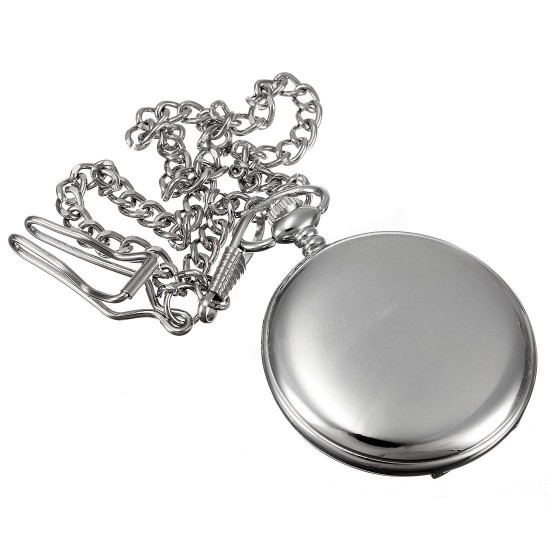 Antique Style Stainless Steel Silver Tone Quartz Pocket Watch Chain Antique Style Stainless Steel Silver Tone Quartz Pocket Watch Chain