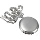 Antique Style Stainless Steel Silver Tone Quartz Pocket Watch Chain