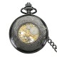 DEFFRUN Antique Steampunk Hollow Mechanical Pendant Pocket Watch