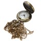 DEFFRUN Bronze 3 Horse Engrave Quartz Pocket Watch Necklace