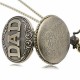 DEFFRUN Dad Pattern Antique Bronze Quartz Pocket Watch with Necklace Men Fob Pendant Watches