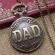 DEFFRUN Dad Pattern Antique Bronze Quartz Pocket Watch with Necklace Men Fob Pendant Watches DEFFRUN Dad Pattern Antique Bronze Quartz Pocket Watch with Necklace Men Fob Pendant Watches