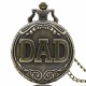 DEFFRUN Dad Pattern Antique Bronze Quartz Pocket Watch with Necklace Men Fob Pendant Watches