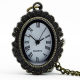 DEFFRUN Fashion Flower Rose Bronze Quartz Pocket Watch Retro Pendant Necklace DEFFRUN Fashion Flower Rose Bronze Quartz Pocket Watch Retro Pendant Necklace
