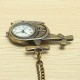 DEFFRUN Fashion Helicopter Bronze Quartz Pocket Watch Retro Creative Pendant Necklace