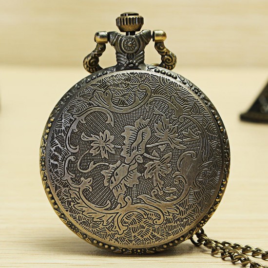 DEFFRUN Fashion Rabbit Pattern Necklace Chain Quartz Pocket Watch DEFFRUN Fashion Rabbit Pattern Necklace Chain Quartz Pocket Watch