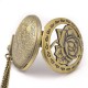 DEFFRUN Hollow Flower Pattern Simple Dial Chain Quartz Pocket Watch DEFFRUN Hollow Flower Pattern Simple Dial Chain Quartz Pocket Watch