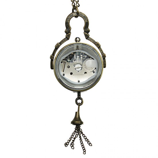 DEFFRUN Vintage Big Bells Roman Number Chain Retro Pocket Watch DEFFRUN Vintage Big Bells Roman Number Chain Retro Pocket Watch