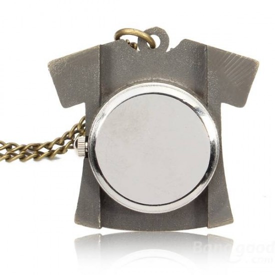 DEFFRUN Vintage Bronze Lovely T-shirt Design Necklace Pocket Watch DEFFRUN Vintage Bronze Lovely T-shirt Design Necklace Pocket Watch